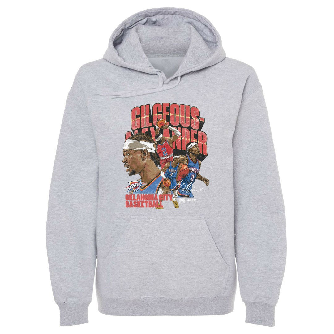Gray Shai Gilgeous-Alexander Oklahoma City Thunder 500 Level Collage Pullover Hoodie | NBA