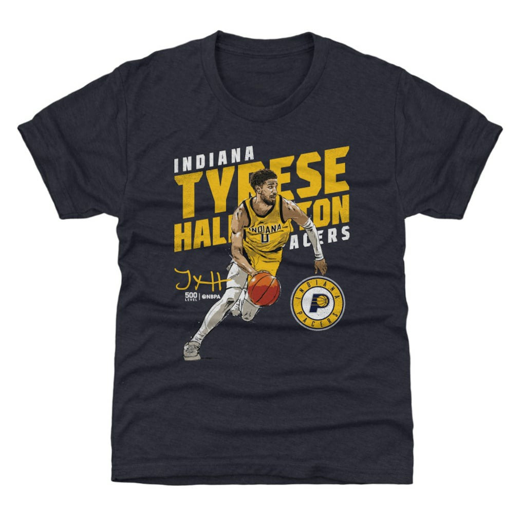 Navy Tyrese Haliburton Indiana Pacers 500 Level Youth Slant T-Shirt | NBA