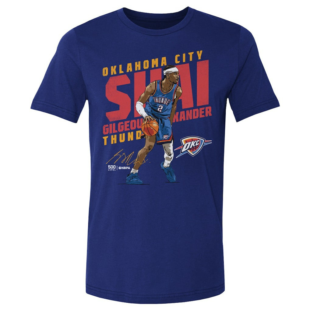 Blue Shai Gilgeous-Alexander Oklahoma City Thunder 500 Level Slant T-Shirt | NBA