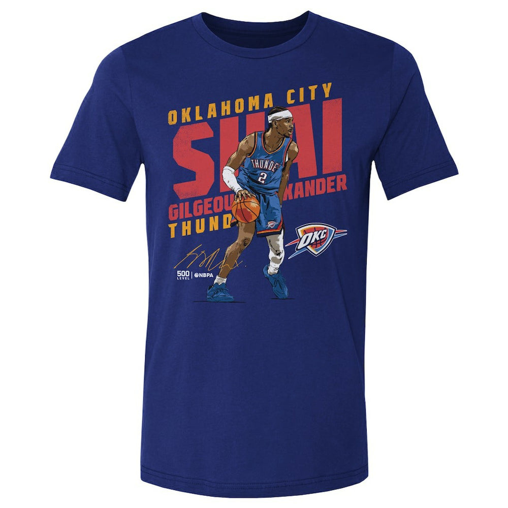 Blue Shai Gilgeous-Alexander Oklahoma City Thunder 500 Level Slant T-Shirt | NBA