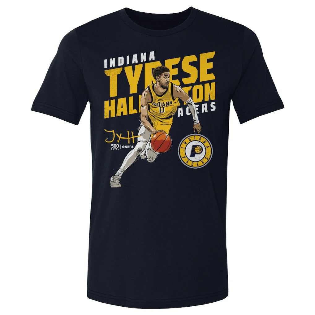 Navy Tyrese Haliburton Indiana Pacers 500 Level Slant T-Shirt | NBA