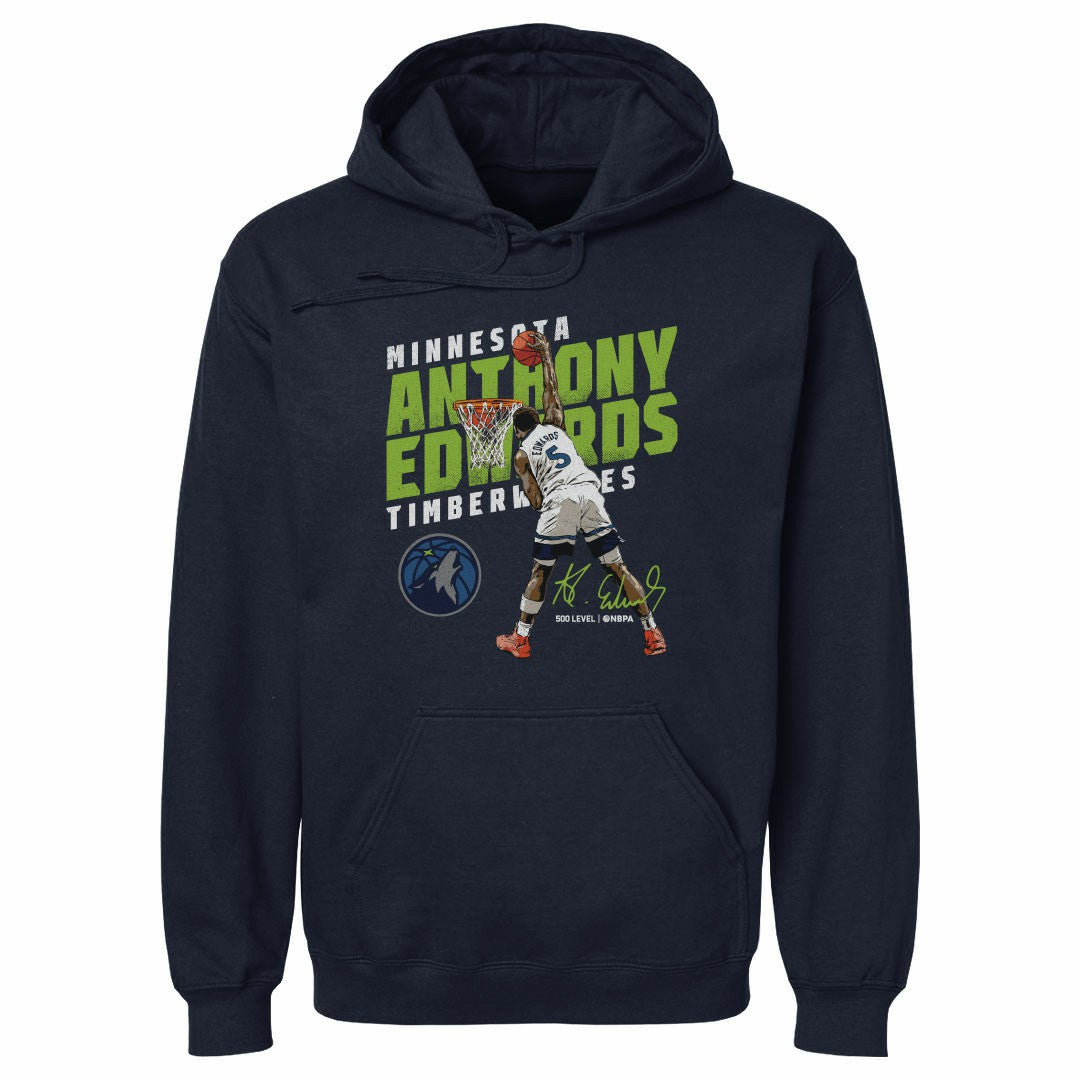 Navy Anthony Edwards Minnesota Timberwolves 500 Level Slant Pullover Hoodie | NBA
