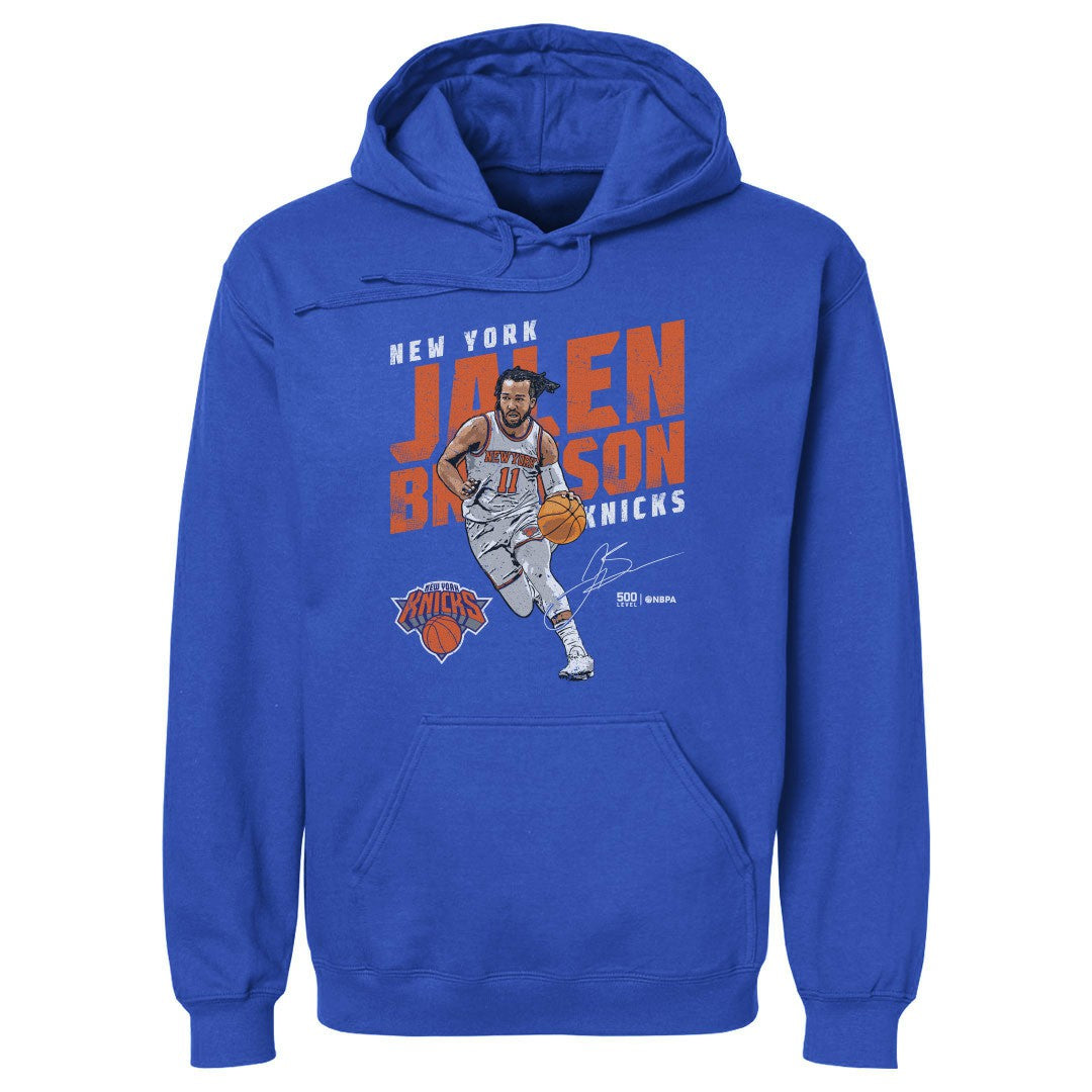 Blue Jalen Brunson New York Knicks 500 Level Slant Pullover Hoodie | NBA