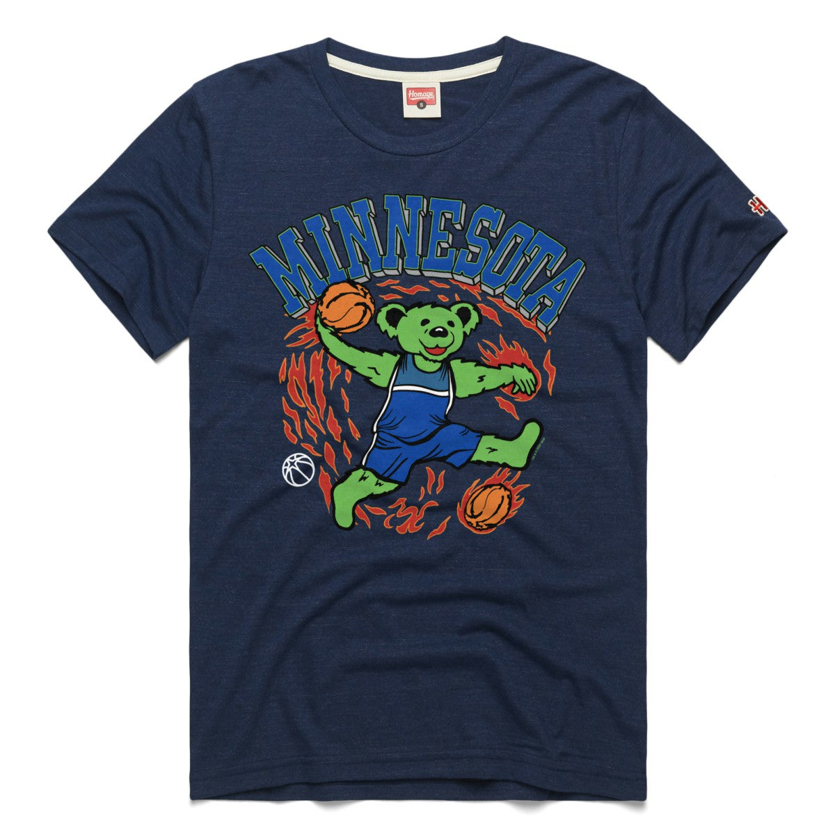 Navy Minnesota Timberwolves Homage Unisex Grateful Dead Tri-Blend T-Shirt | NBA