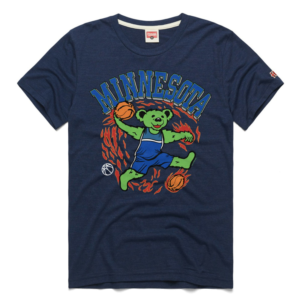 Navy Minnesota Timberwolves Homage Unisex Grateful Dead Tri-Blend T-Shirt | NBA