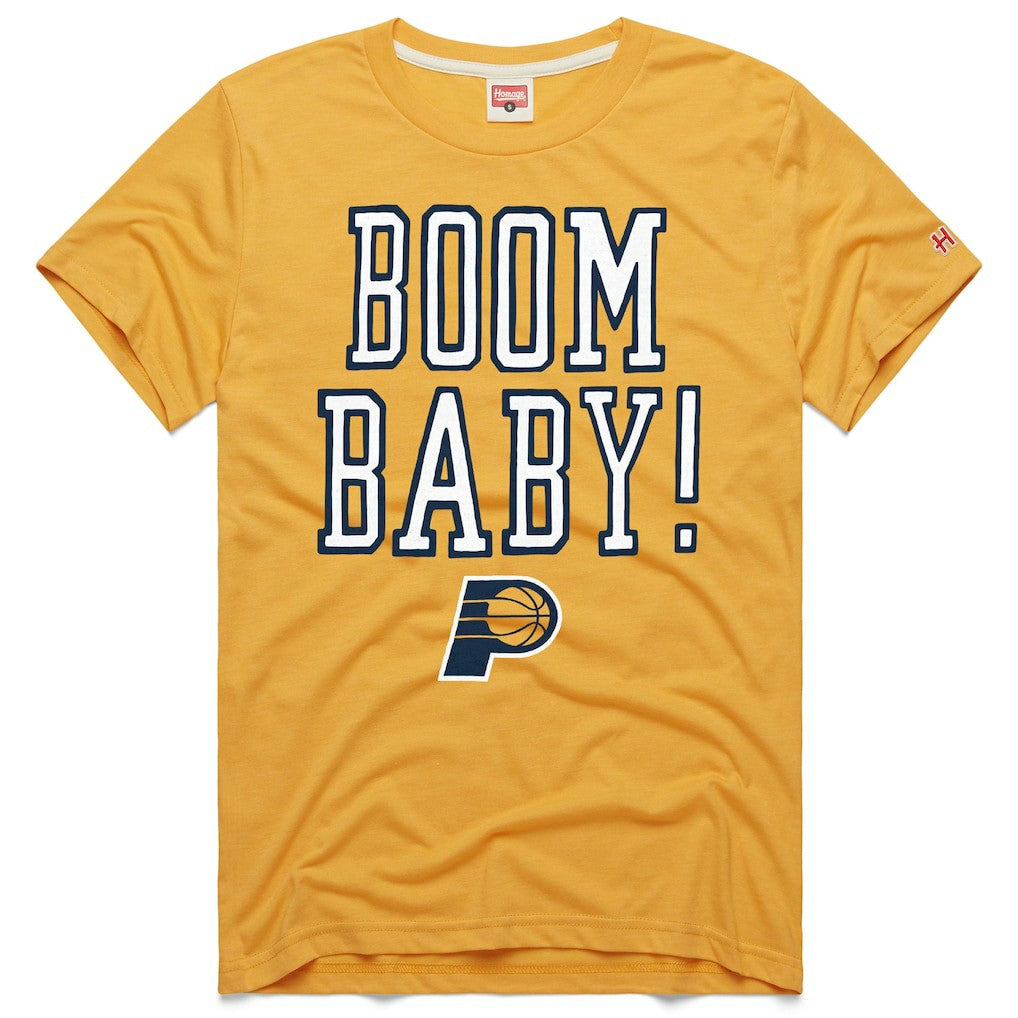 Gold Indiana Pacers Homage Unisex Boom Baby Tri-Blend T-Shirt | NBA