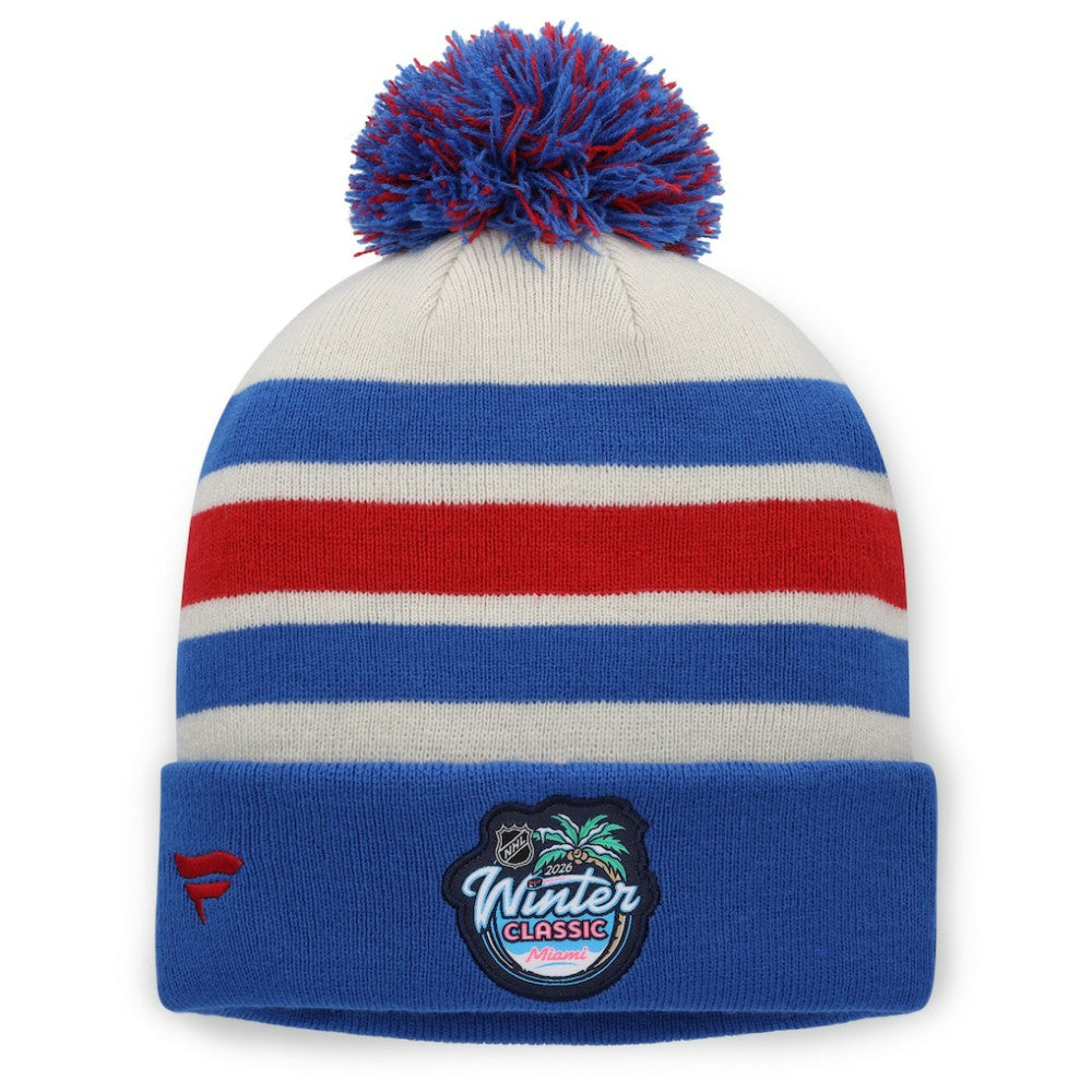 New York Rangers Fanatics 2026 NHL Winter Classic Cuffed Pom Knit Hat -  NHL Hats