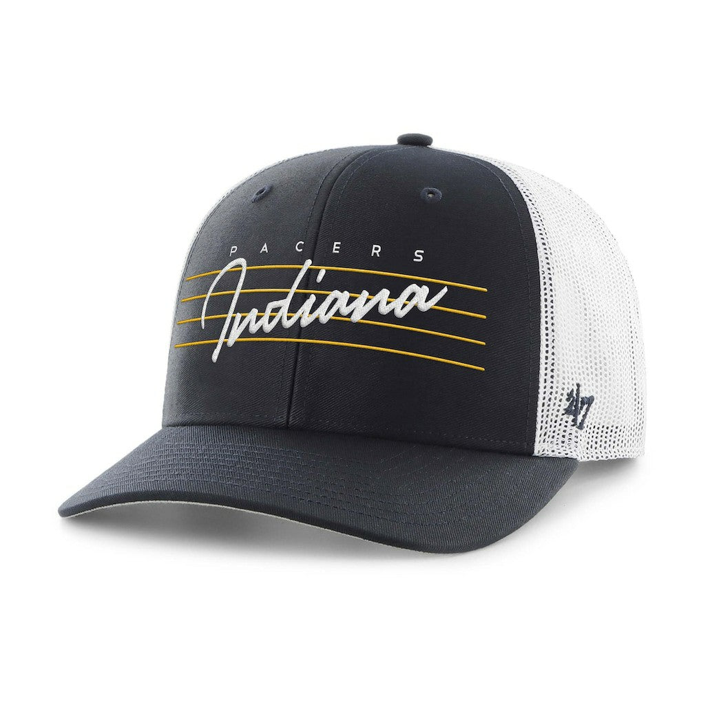 Navy Indiana Pacers '47 Downburst Trucker Adjustable Hat | NBA