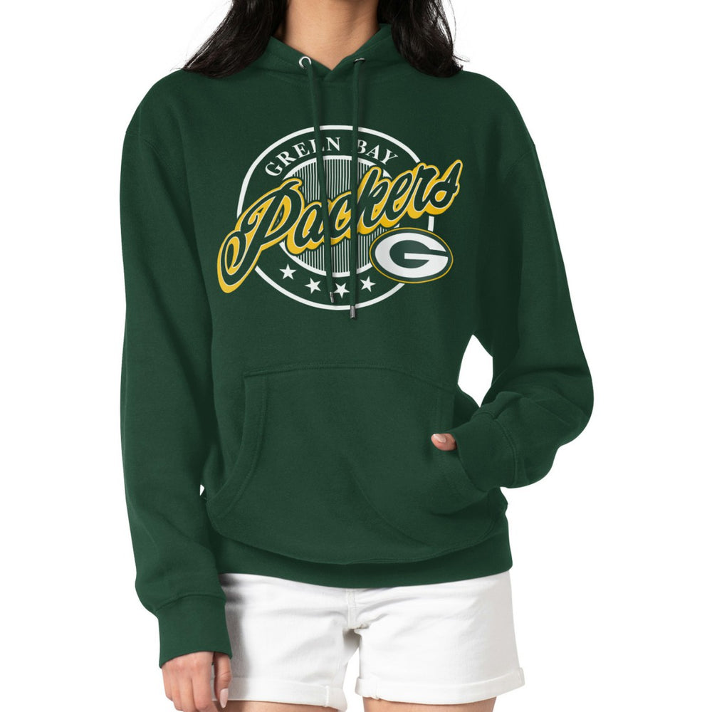 Green Bay Packers G-III 4Her by Carl Banks Women's Pinstripe Circle Fleece Pullover Hoodie | NFL New