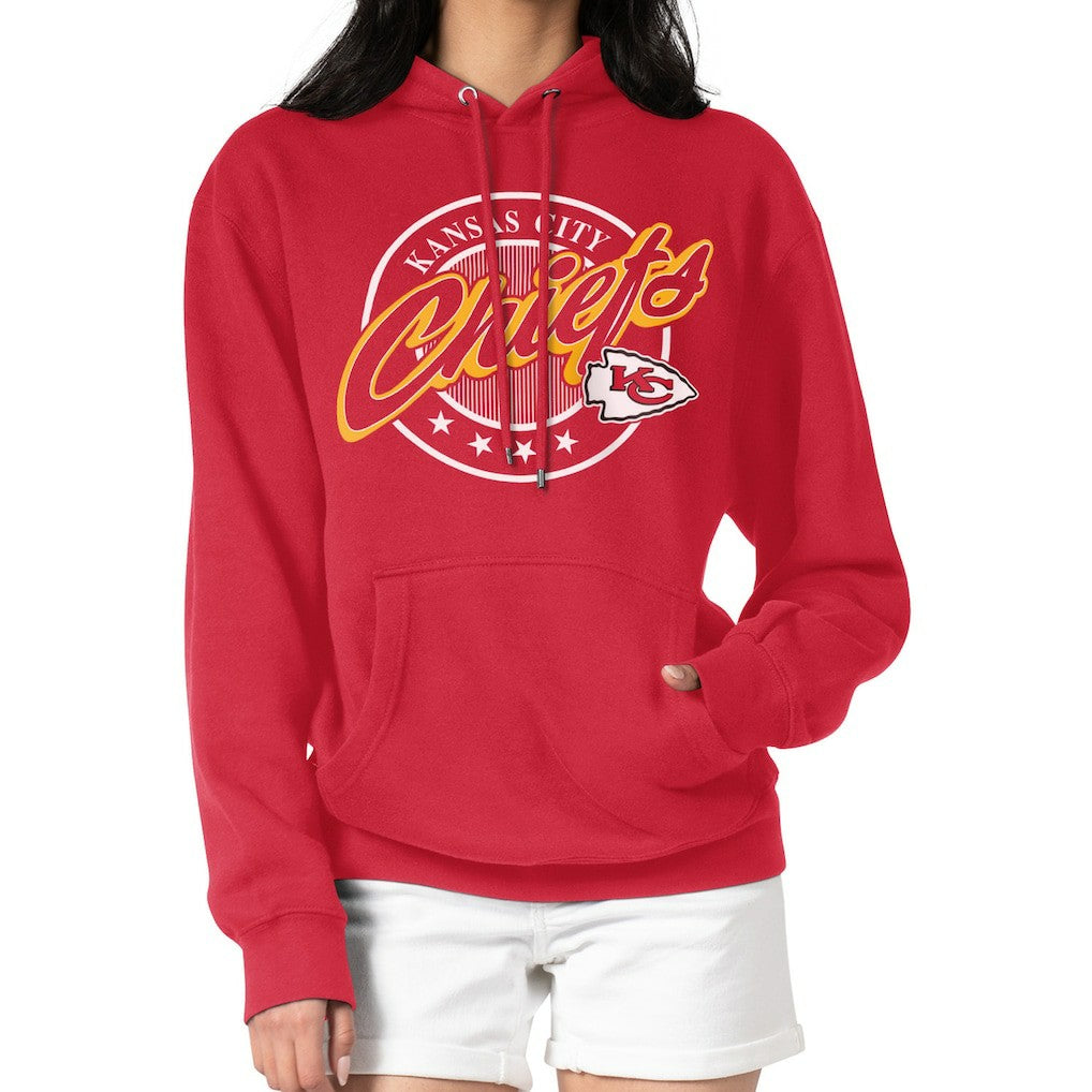 Kansas City Chiefs G-III 4Her by Carl Banks Women's Pinstripe Circle Fleece Pullover Hoodie | NFL Near me