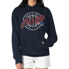 New England Patriots G-III 4Her by Carl Banks Women's Pinstripe Circle Fleece Pullover Hoodie | NFL New