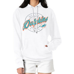 Miami Dolphins G-III 4Her by Carl Banks Women's Pinstripe Circle Fleece Pullover Hoodie | NFL Online