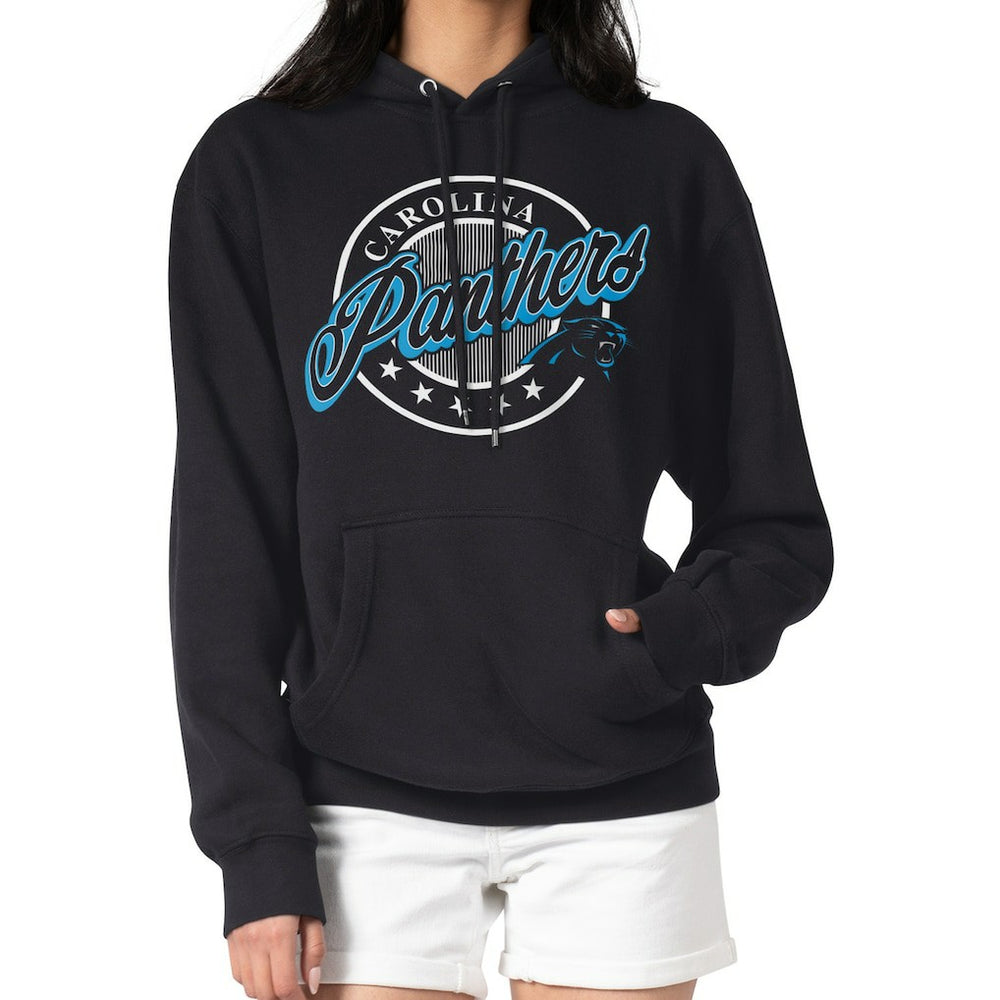 Carolina Panthers G-III 4Her by Carl Banks Women's Pinstripe Circle Fleece Pullover Hoodie | NFL Hot