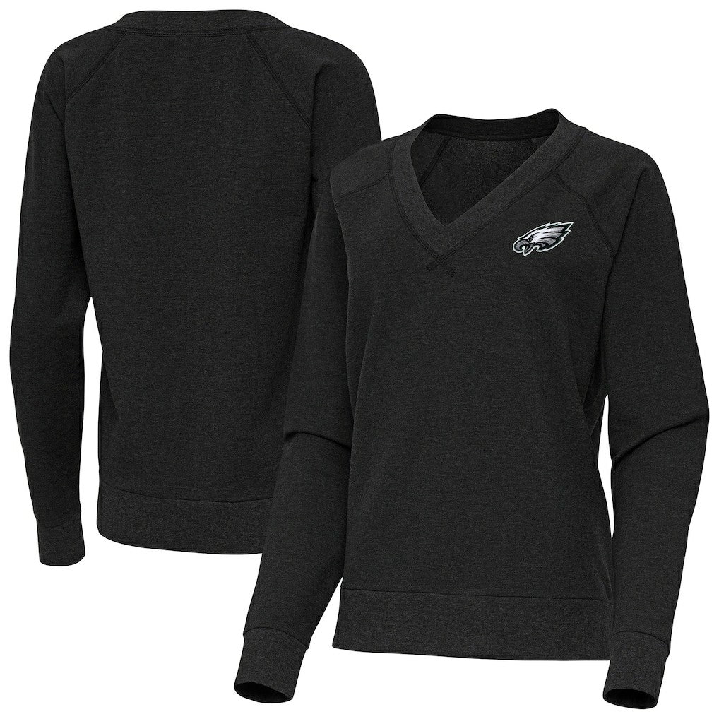 Philadelphia Eagles Antigua Women's Varsity Tri-Blend V-Neck Long Sleeve T-Shirt | NFL Outlet