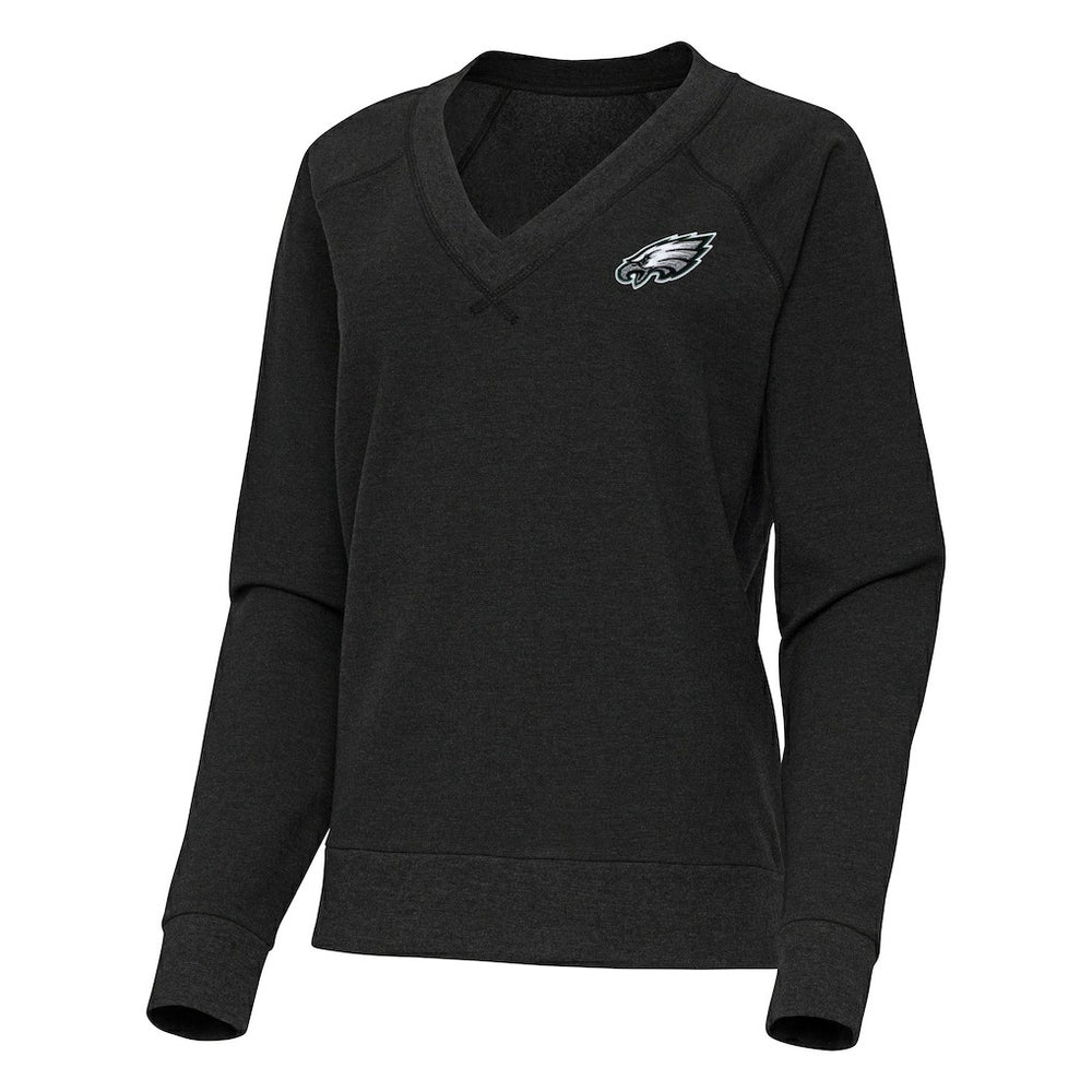 Philadelphia Eagles Antigua Women's Varsity Tri-Blend V-Neck Long Sleeve T-Shirt | NFL Outlet