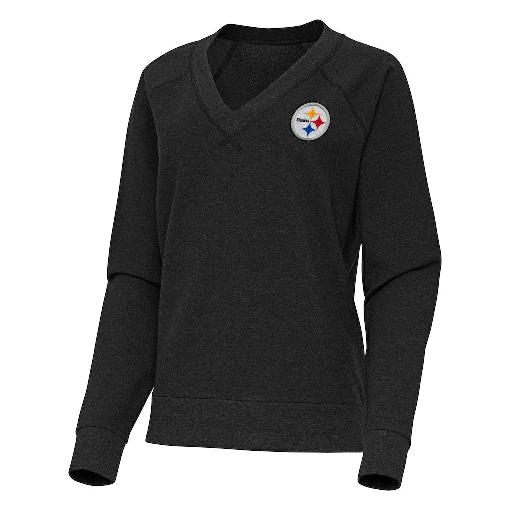 Pittsburgh Steelers Antigua Women's Varsity Tri-Blend V-Neck Long Sleeve T-Shirt | NFL US