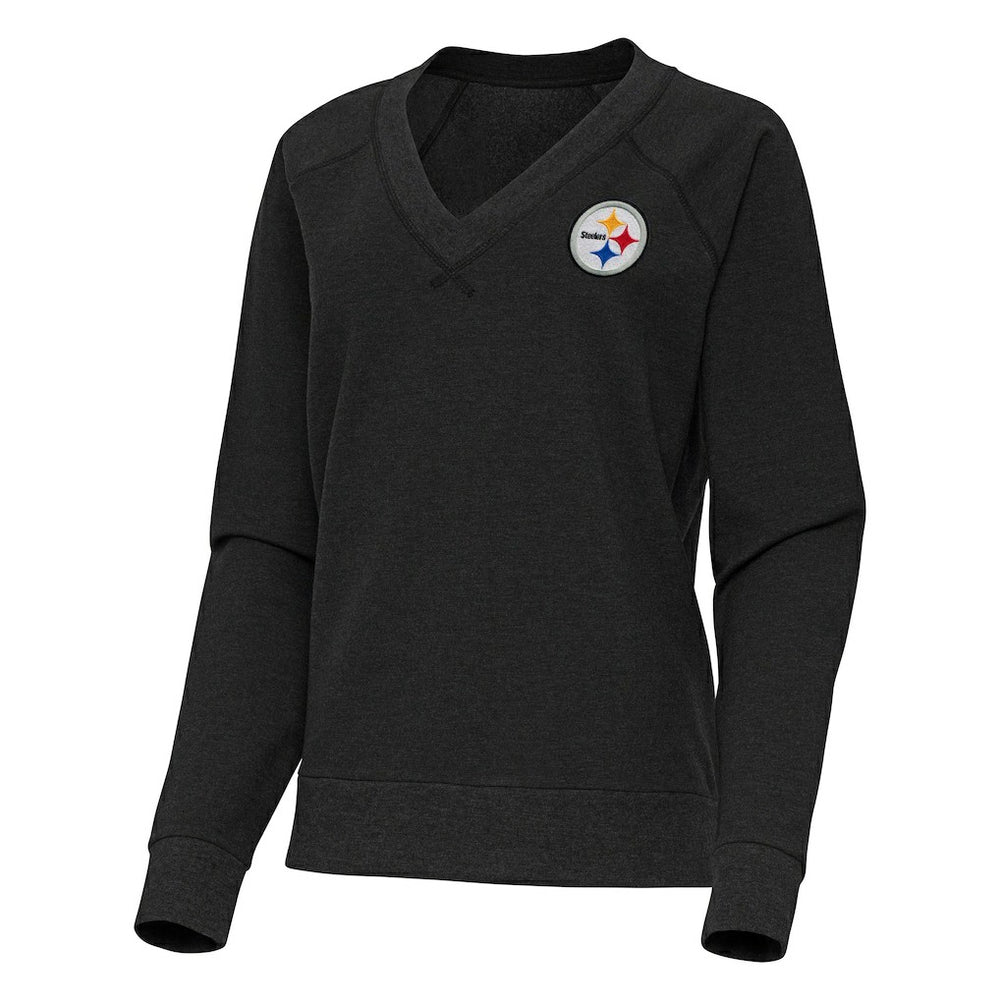 Pittsburgh Steelers Antigua Women's Varsity Tri-Blend V-Neck Long Sleeve T-Shirt | NFL US
