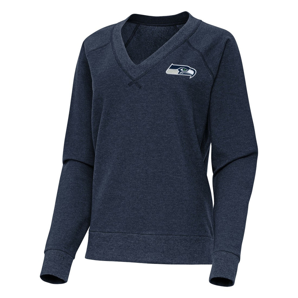 Seattle Seahawks Antigua Women's Varsity Tri-Blend V-Neck Long Sleeve T-Shirt | NFL Outlet