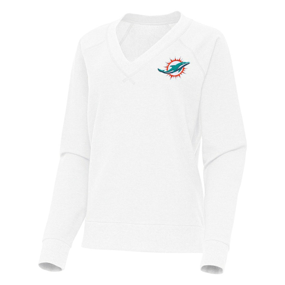 Miami Dolphins Antigua Women's Varsity Tri-Blend V-Neck Long Sleeve T-Shirt | NFL US