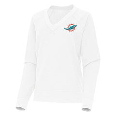 Miami Dolphins Antigua Women's Varsity Tri-Blend V-Neck Long Sleeve T-Shirt | NFL US