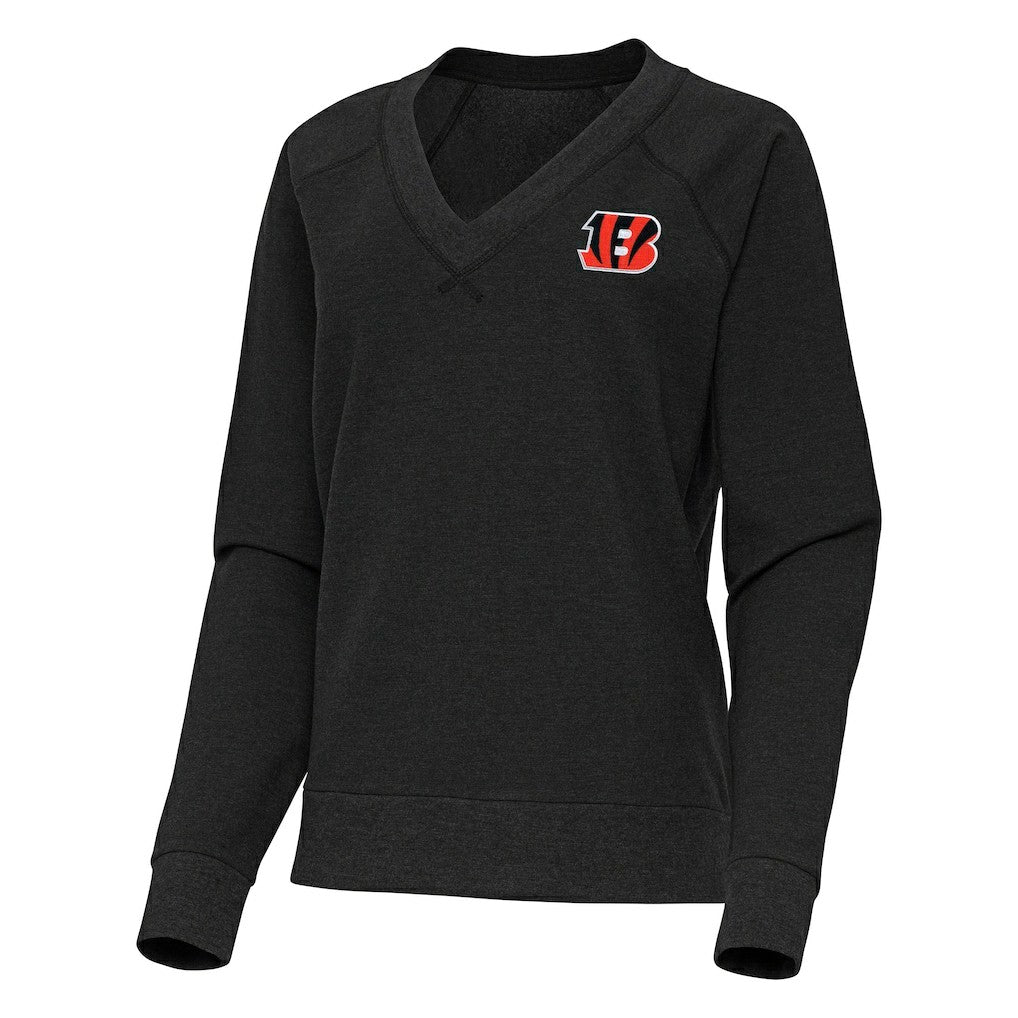 Cincinnati Bengals Antigua Women's Varsity Tri-Blend V-Neck Long Sleeve T-Shirt | NFL Online