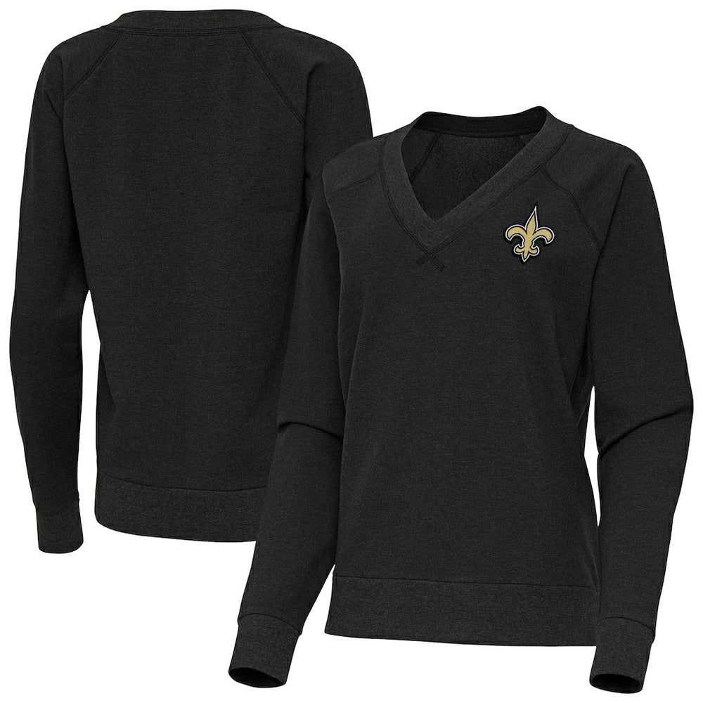 New Orleans Saints Antigua Women's Varsity Tri-Blend V-Neck Long Sleeve T-Shirt | NFL On sale