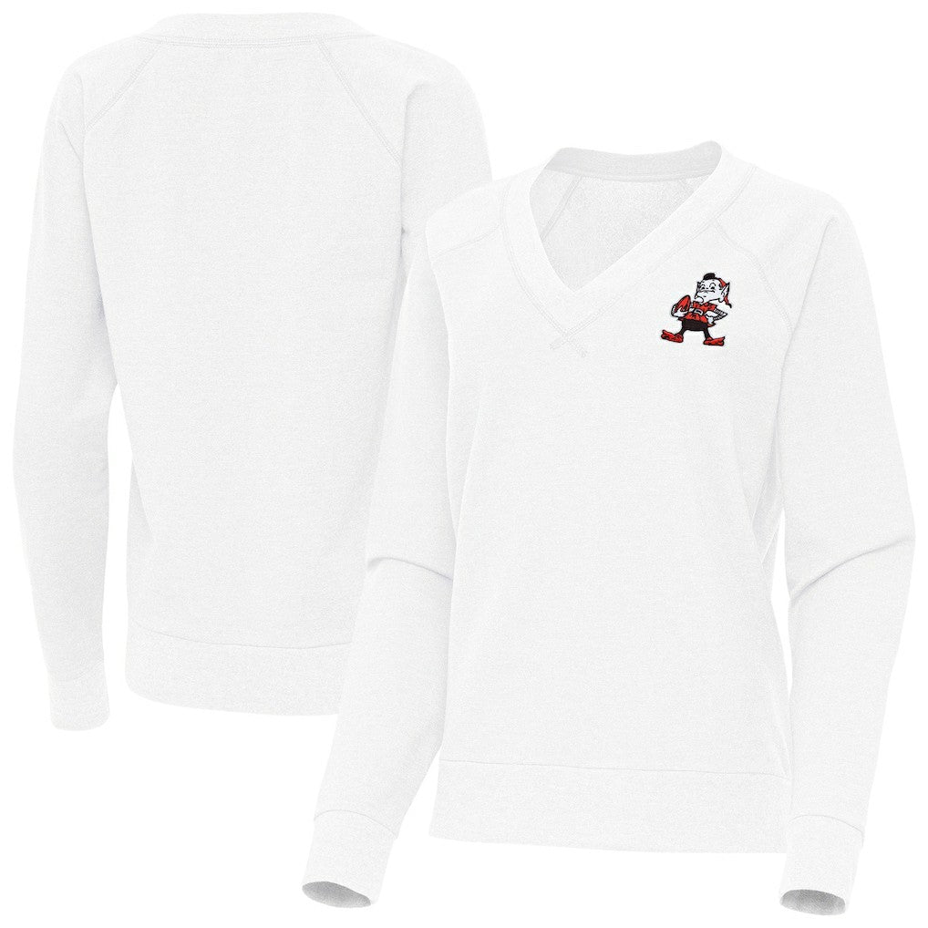 Cleveland Browns Antigua Women's Varsity Tri-Blend V-Neck Long Sleeve T-Shirt | NFL On sale