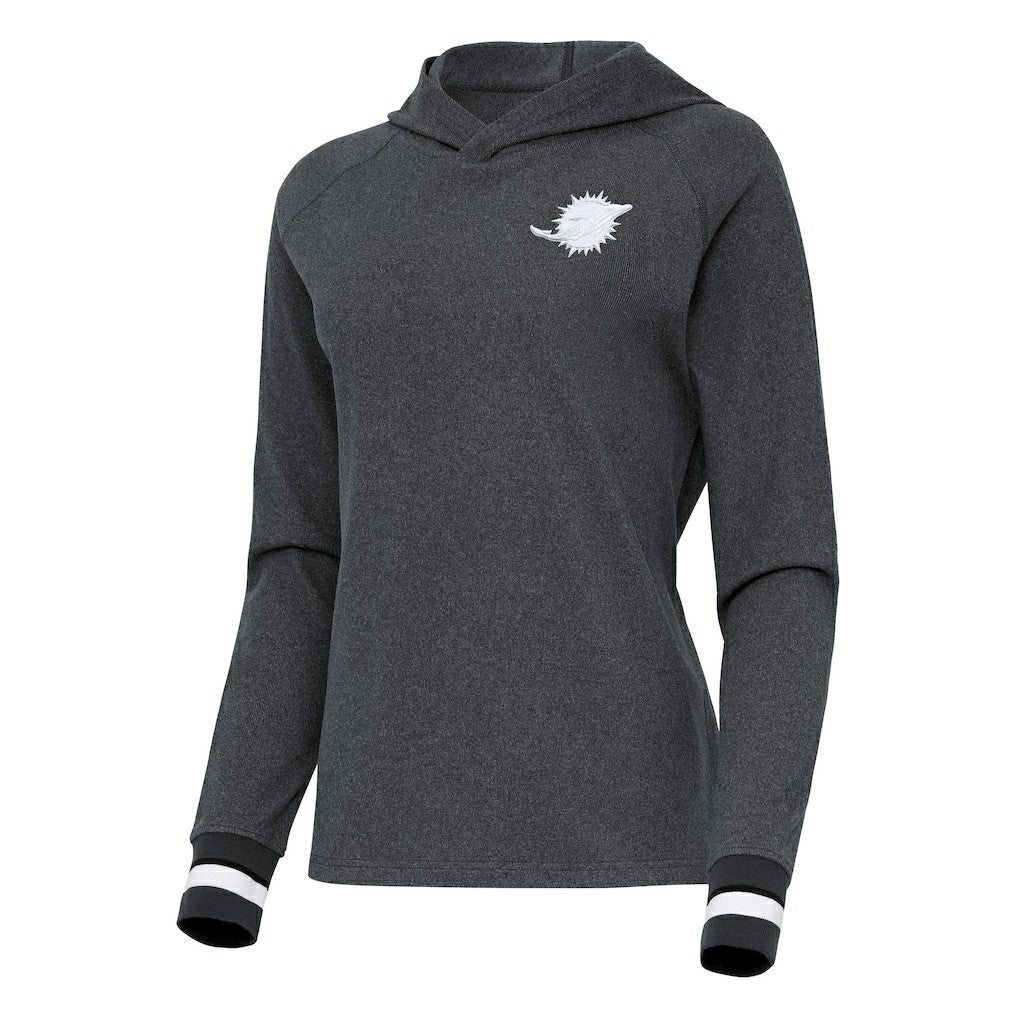 Miami Dolphins Antigua Women's Trek Raglan Pullover Hoodie | NFL US