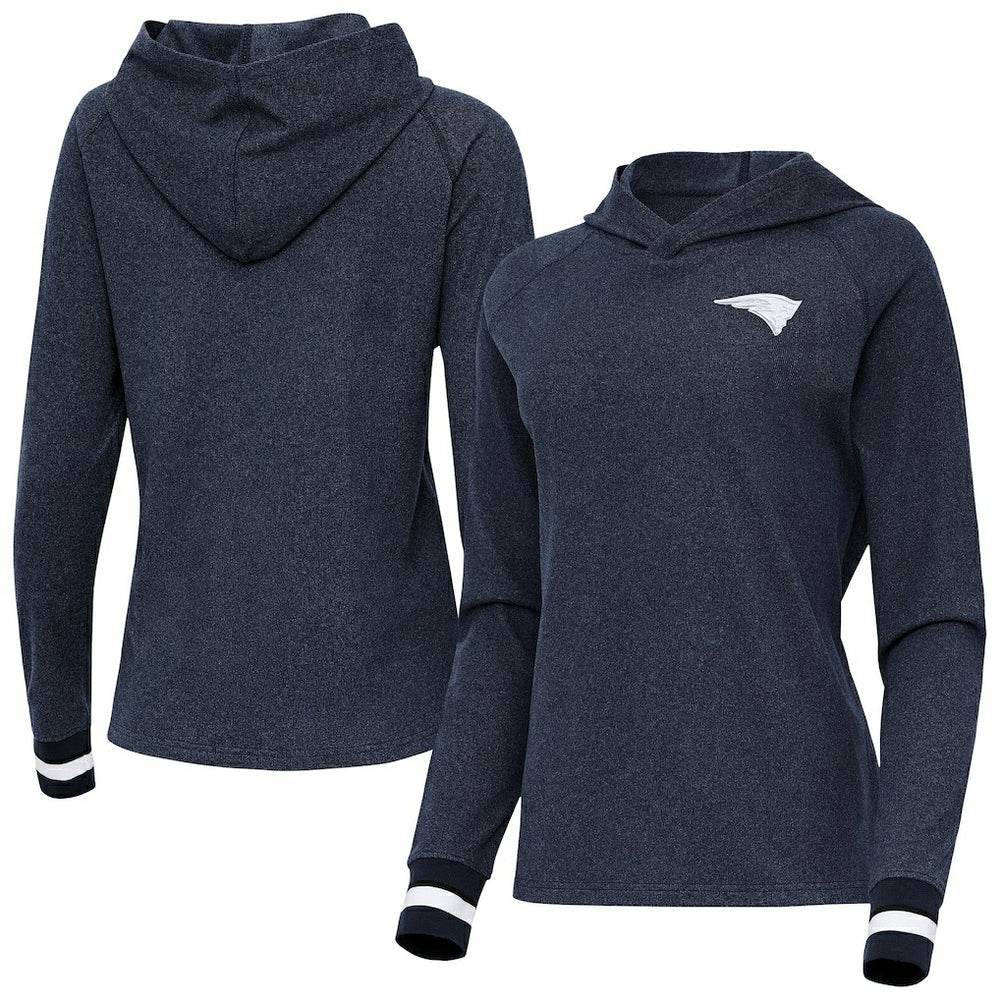 New England Patriots Antigua Women's Trek Raglan Pullover Hoodie | NFL Near me