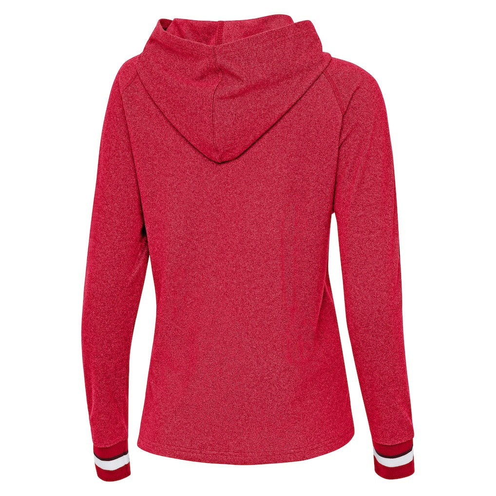 San Francisco 49ers Antigua Women's Trek Raglan Pullover Hoodie | NFL Sale