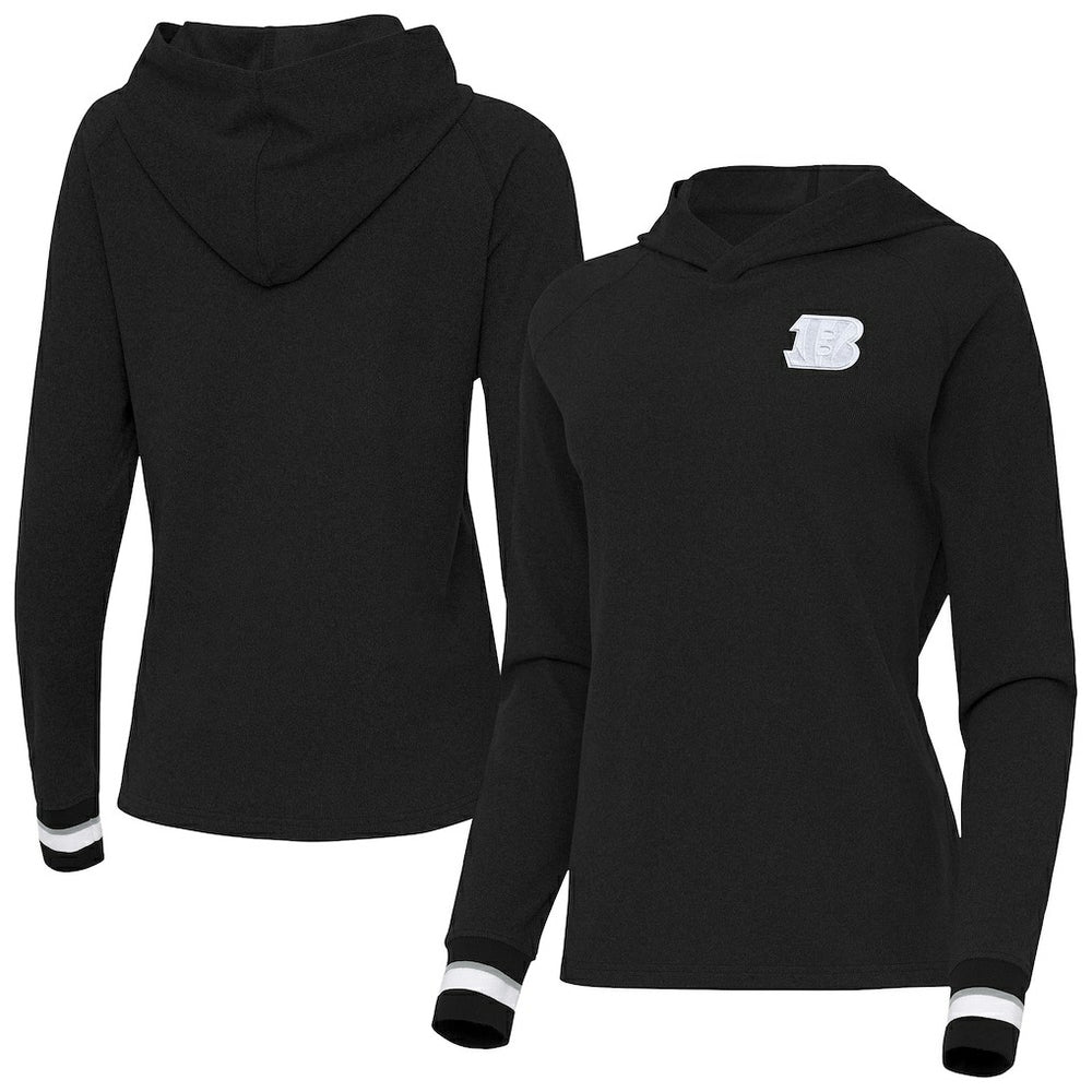 Cincinnati Bengals Antigua Women's Trek Raglan Pullover Hoodie | NFL US