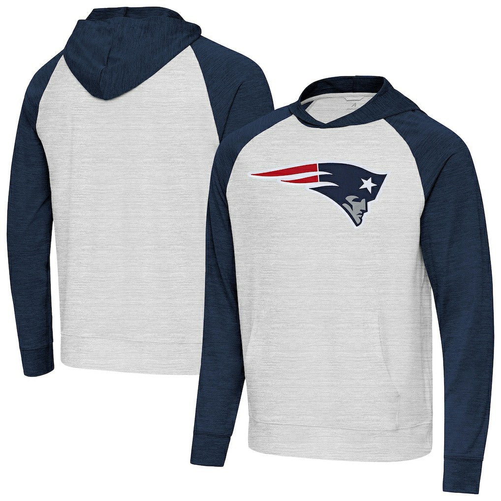 New England Patriots Antigua Urgent Raglan Pullover Hoodie | NFL US