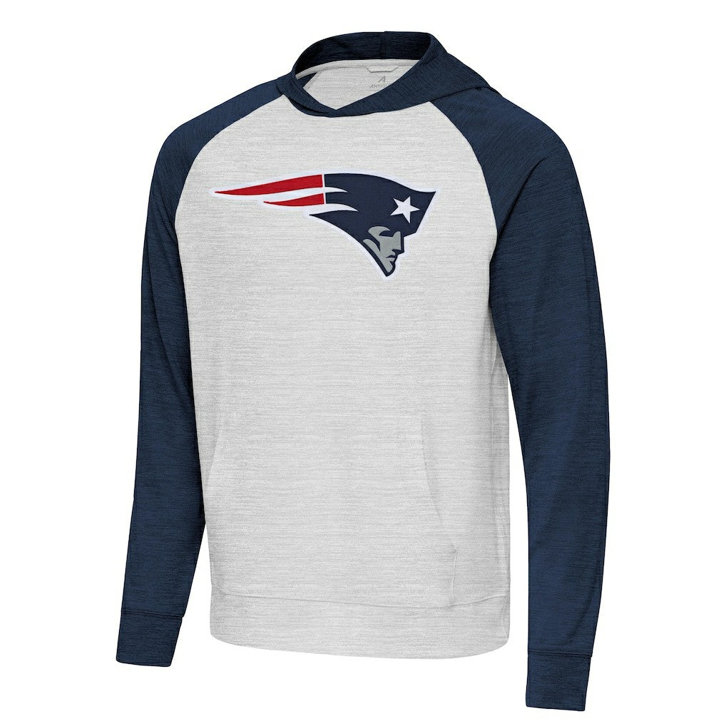 New England Patriots Antigua Urgent Raglan Pullover Hoodie | NFL US