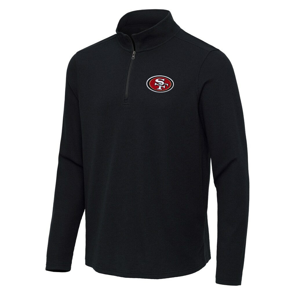 San Francisco 49ers Antigua Sync Tri-Blend Quarter-Zip Pullover | NFL Outlet