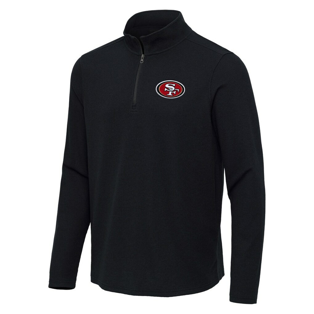 San Francisco 49ers Antigua Sync Tri-Blend Quarter-Zip Pullover | NFL Outlet