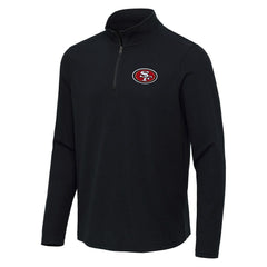 San Francisco 49ers Antigua Sync Tri-Blend Quarter-Zip Pullover | NFL Outlet