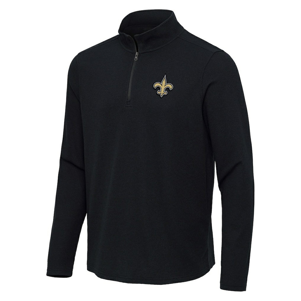 New Orleans Saints Antigua Sync Tri-Blend Quarter-Zip Pullover | NFL On sale