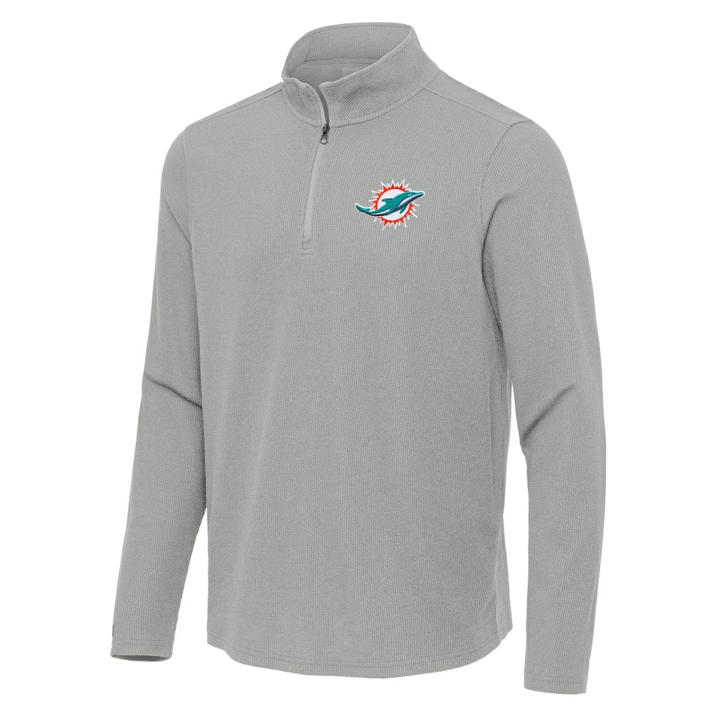 Miami Dolphins Antigua Sync Tri-Blend Quarter-Zip Pullover | NFL New