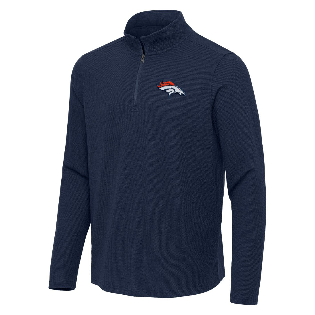Denver Broncos Antigua Sync Tri-Blend Quarter-Zip Pullover | NFL US