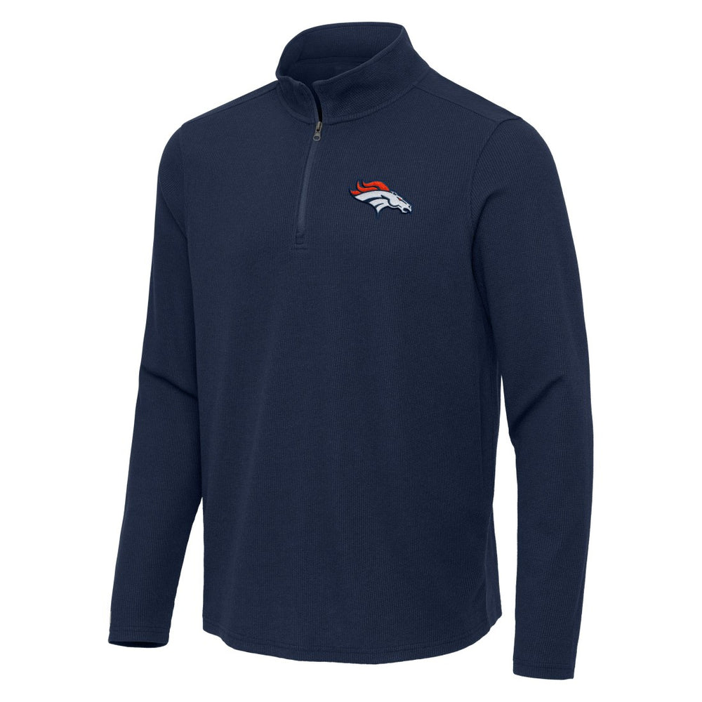 Denver Broncos Antigua Sync Tri-Blend Quarter-Zip Pullover | NFL US