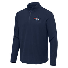 Denver Broncos Antigua Sync Tri-Blend Quarter-Zip Pullover | NFL US