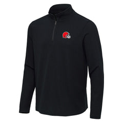 Cleveland Browns Antigua Sync Tri-Blend Quarter-Zip Pullover | NFL Sale
