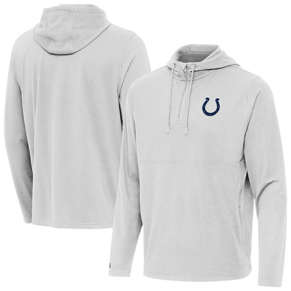 Indianapolis Colts Antigua Connected Quarter-Zip Pullover Hoodie | NFL Outlet