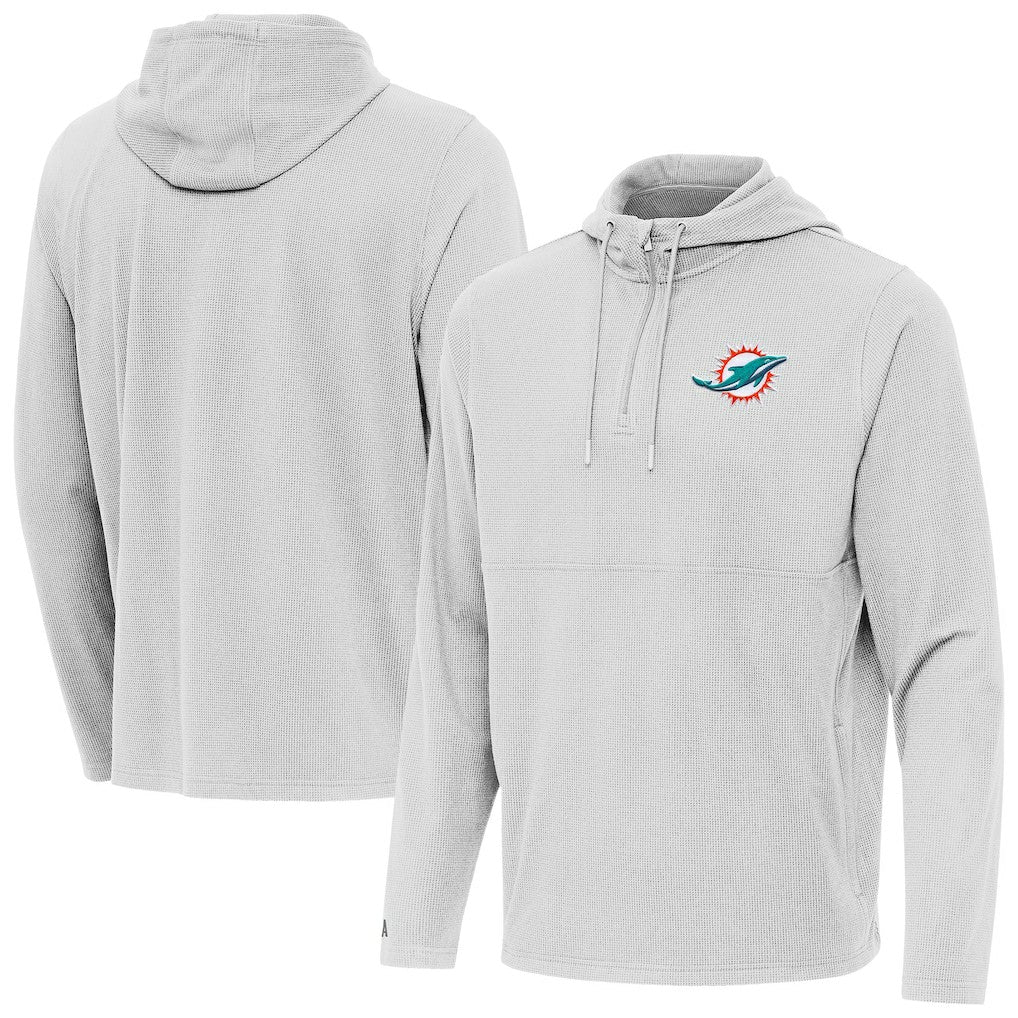 Miami Dolphins Antigua Connected Quarter-Zip Pullover Hoodie | NFL Discount