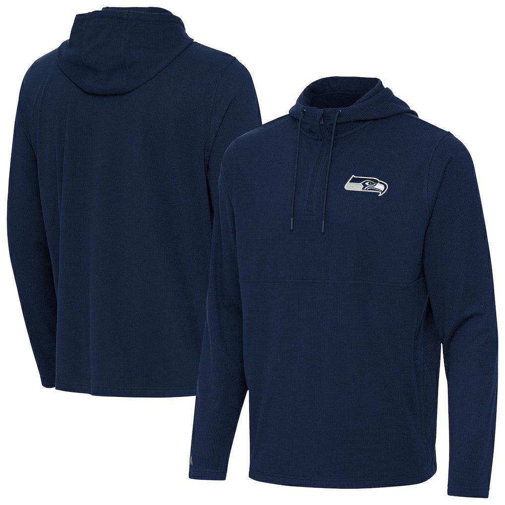 Seattle Seahawks Antigua Connected Quarter-Zip Pullover Hoodie | NFL Discount