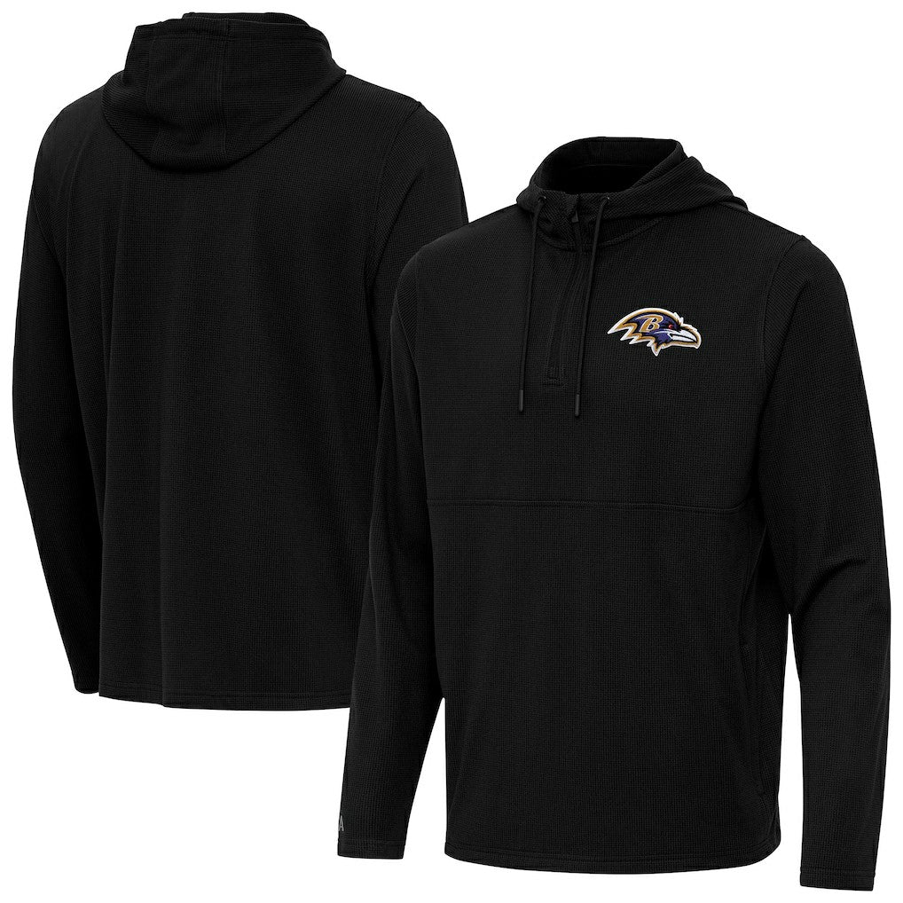 Baltimore Ravens Antigua Connected Quarter-Zip Pullover Hoodie | NFL Outlet