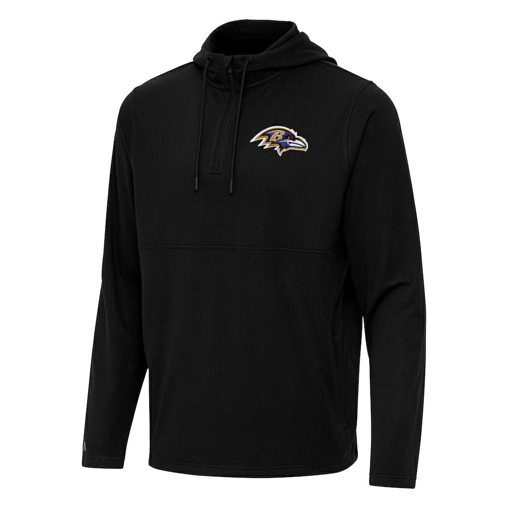 Baltimore Ravens Antigua Connected Quarter-Zip Pullover Hoodie | NFL Outlet