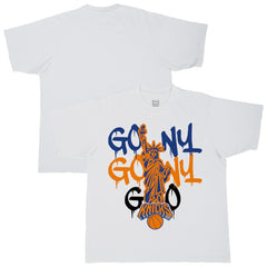 White New York Knicks Stadium Essentials Unisex Oversized Go NY Go T-Shirt | NBA