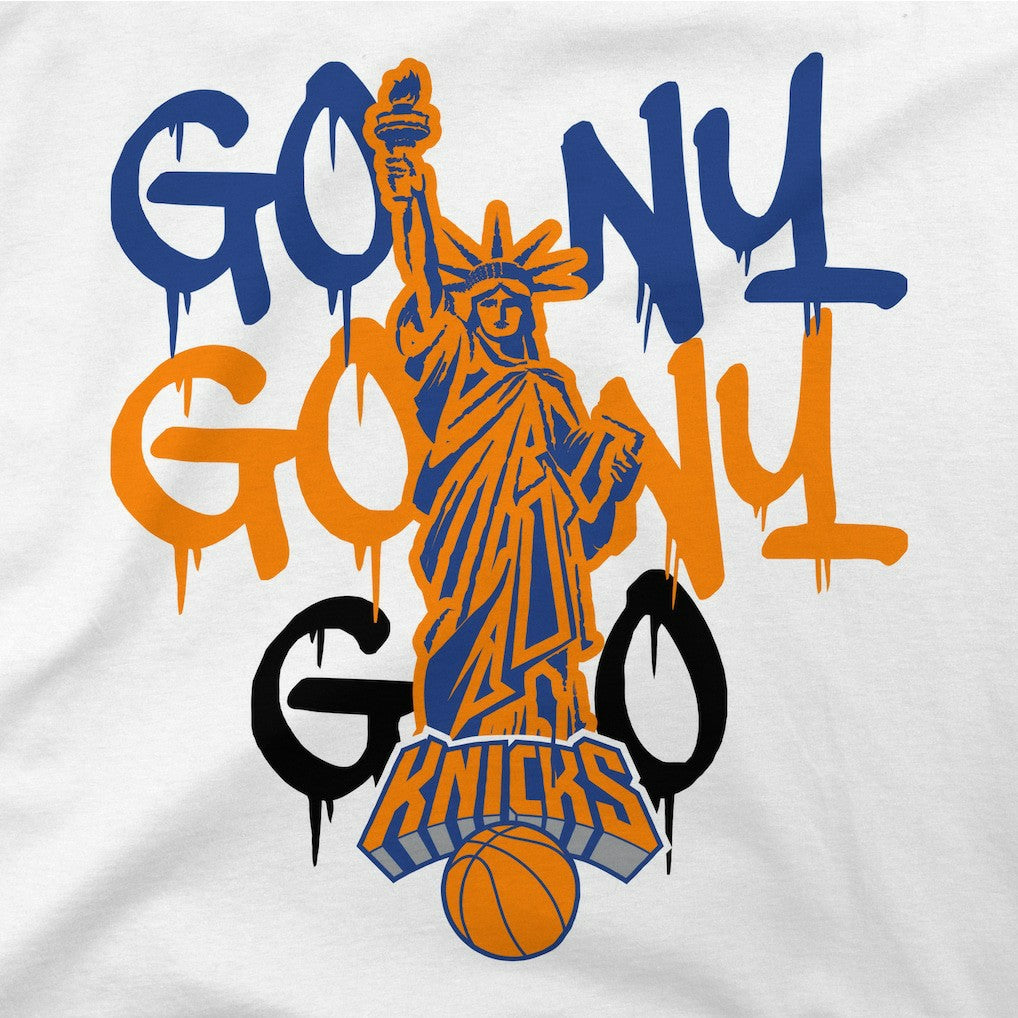 White New York Knicks Stadium Essentials Unisex Oversized Go NY Go T-Shirt | NBA