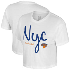 White New York Knicks Stadium Essentials Cropped Third Quarter T-Shirt | NBA